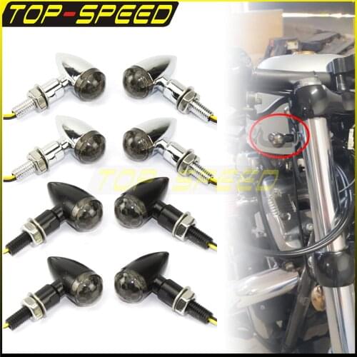 4PCS E11 E Mark Mini Bullet LED Turn Signal Light Eagle Indicator Maker Light Auxiliary Running Light for Harley Sportster Dyna