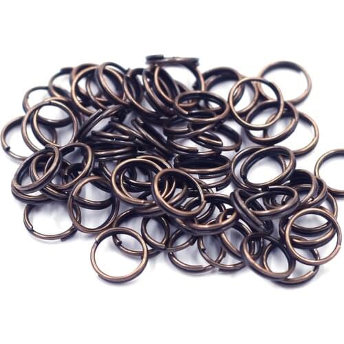 500Pcs Copper Tone Round Alloy Double Loops Split Jump Rings Jewelry DIY Findings 8x0.7mm