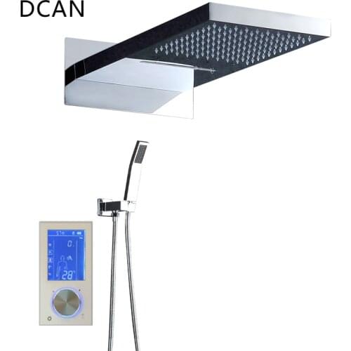 Digital Display Smart Shower Controller Touch Control Panel Rainfall Massage Celling Bathroom Thermostat Waterfall Shower Set