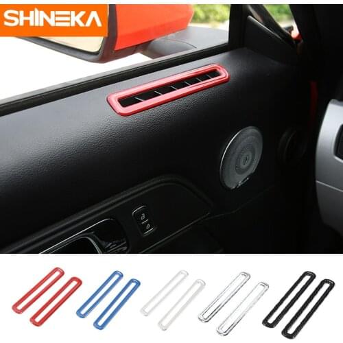 SHINEKA Car Styling ABS Interior Side Door AC Vent Outlet Decoration Cover Trim Frame Sticker For Ford Mustang 2015