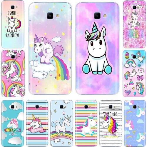 For Samsung J4 Core Case 6.0'' Silicone Soft TPU Cute Rainbow Unicorn For Samsung Galaxy J4 Core Case J410 J410F Cover J 4 Core