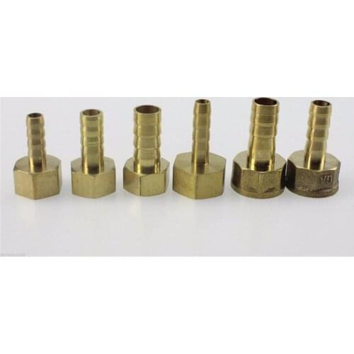 10pcs Tube I/D 10mm To 1/4" 3/8" 1/2" Brass Female Barb Hose Air Hose Fittings Joiner Water Tube Connector