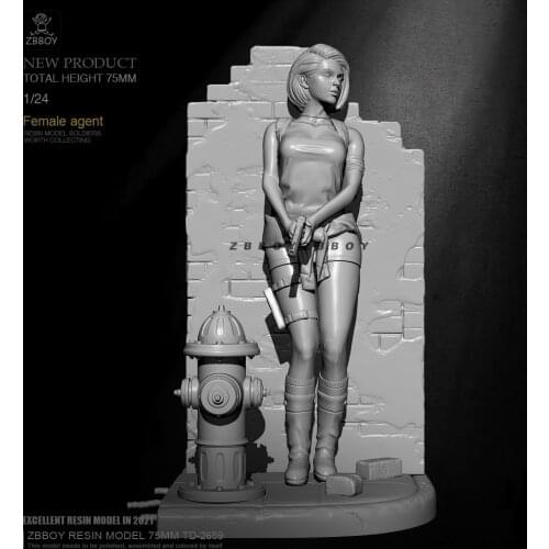 H75mm 1/24 Resin model kits figure beauty colorless and self-assembled TD-2659