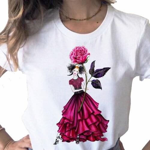2021 Summer Womens T-shirt Fashion Ladies print ladies casual basics O-collar white shirt short sleeve ladies T-shirt,Drop Ship