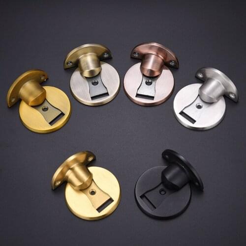 Magnetic Non-Punch Hidden Door Holders Alloy Magnet Door Stops For Home Furniture Door Stopers Hardwares Decoration Supplies