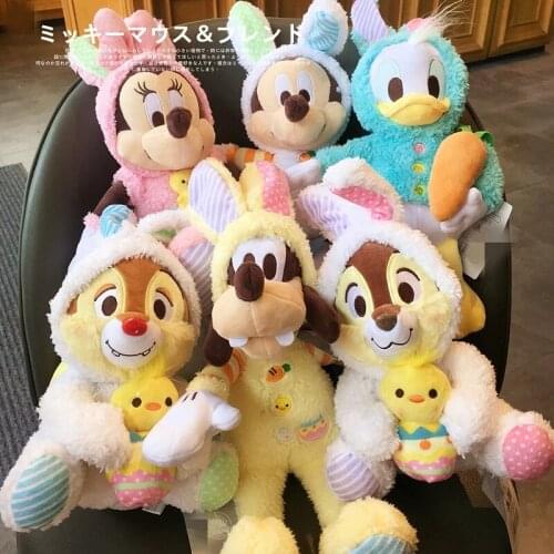 Cute Easter Bunny Mickey Minnie Rabbit Plush Toy Soft Stuffed Animals Baby Girls Kids Toys Birthday Present For Child