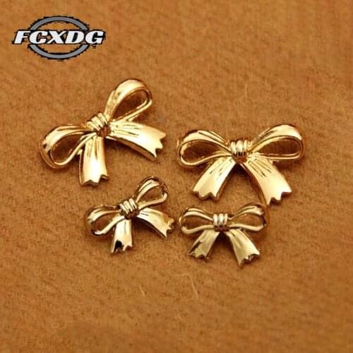 10pcs Fashion Bow Metal Buttons Sewing Material Sewing Accessories Decorative Buttons for Womens Clothing Golde Sewing Buttons