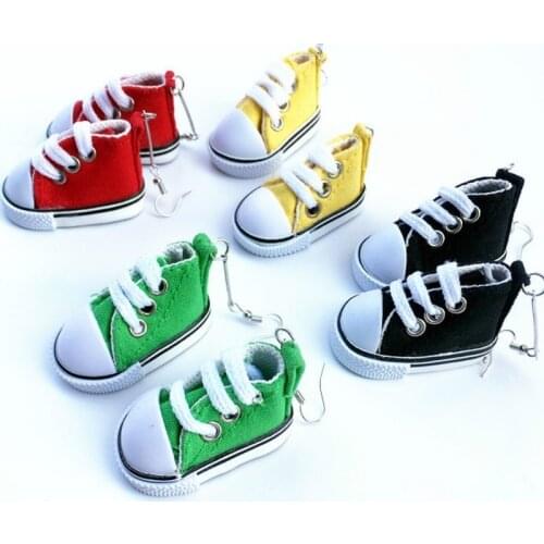 Fashion Exaggeration Big Canvas Shoe Dangle Earrings Creative Funny Hip Hop Drop Earrings Jewelry for Women