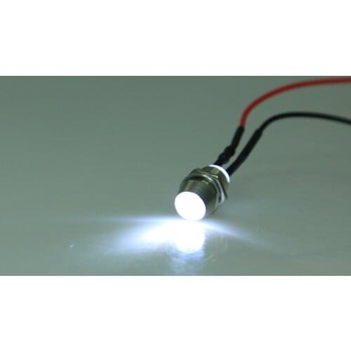 Pack of 5 LED 12V 1.8W Indicator Light Car Boat Dashboard Panel Bulbs White