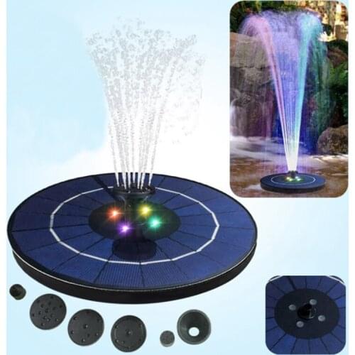 3W Solar Fountain Pump,Floating Water Fountain with 5 Nozzle,Solar Power Fountain Pump for Birdbath Pond Pool Fish Tank