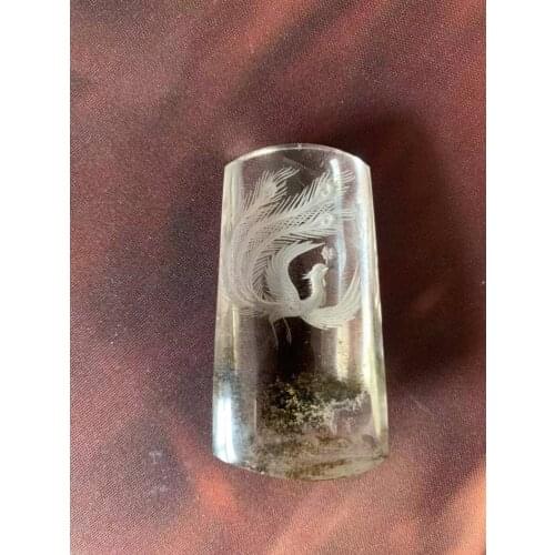 Natural color yellow gum flower crystal carved phoenix pendant