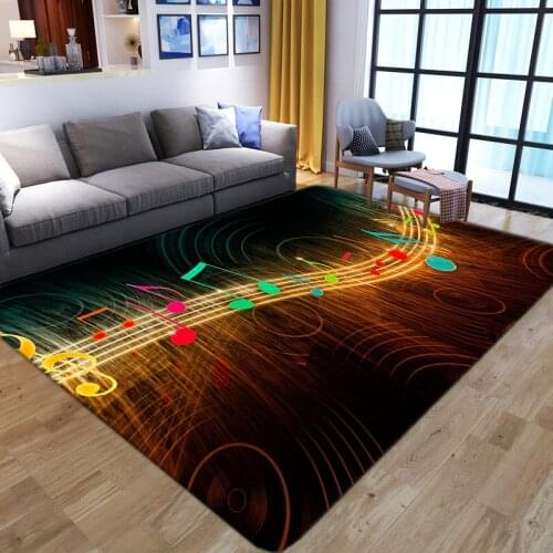 New Child Room Play Rugs dreamlike Musical symbol pattern Carpets for Living Room Bedroom Area Rug Anime 3D Printed Kid Game Mat