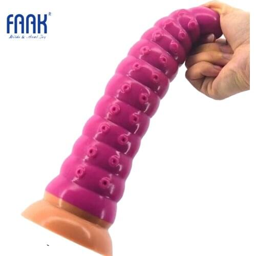 Huge Butt Plug Big Silicone Dildo Caterpillar Anal Sex Toys Stitching Colorful Pink Screws Long Anal Dildo Sucker Adult Products