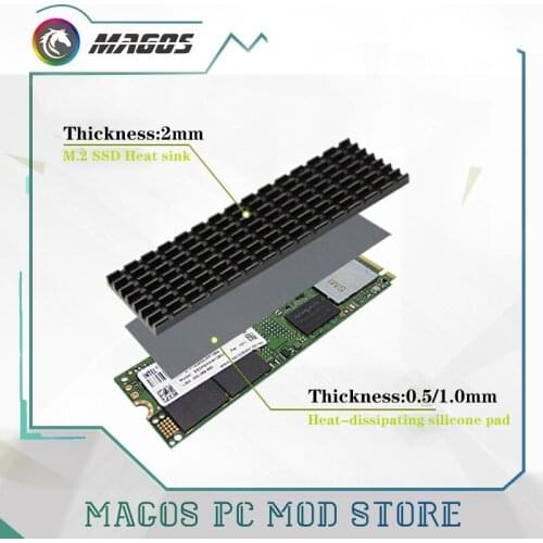 GELID PC Water Cooling SSD Cooler Solid State Hard Drive Heat Sink Thermal Pad Conductivity 12W/MK,Design Easy Heat Dissipation