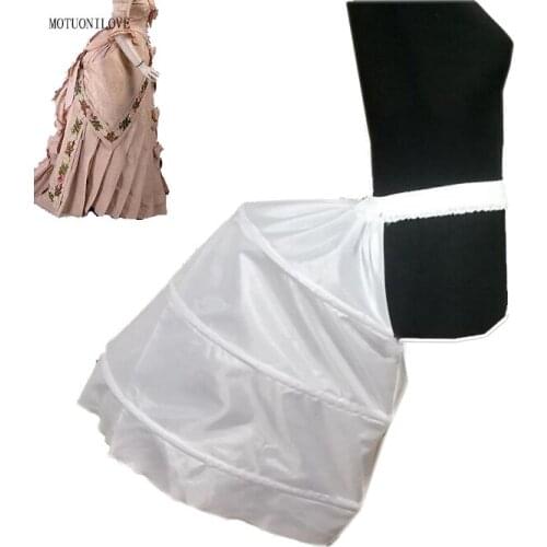 Wholesale White Black Baroque Hip Underskirt Petticoat Woman Back Crinoline 3 Hoops Skirt Girls Petticoats For Wedding Dress