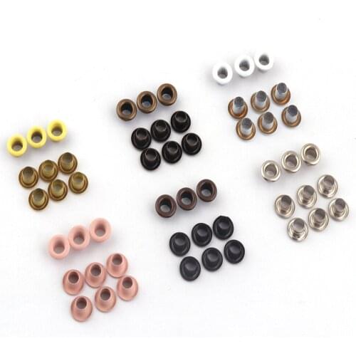 4mm Silver Metal Eyelets Grommets with Washers Brass Eyelet for Purse Canvas Clothes Leather Craft Shoes Webbing Accessories DIY