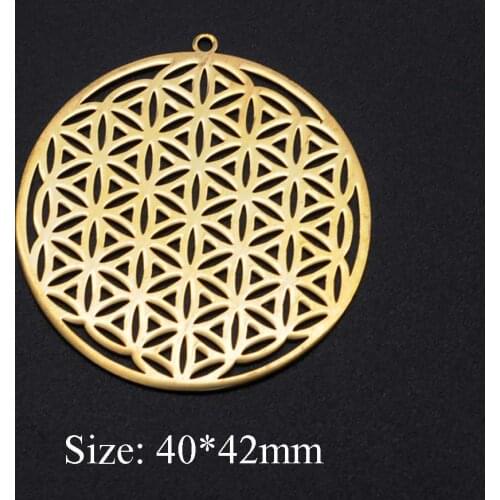 3pcs/lot The Flower of Life 316L Stainless Steel DIY Earring Charms Wholesale For Jewelry Making Finding Supplies
