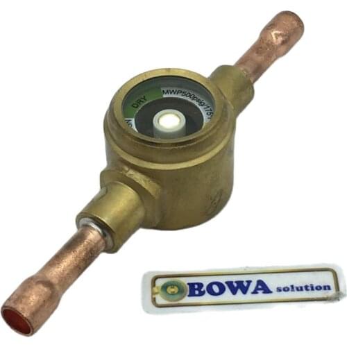 1/4" Sight glass has highest sensitivity moisture indicator, wide angle viewing/high visibility window for ease of monitoring