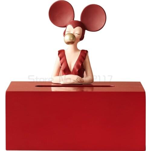 Modern girl luxury paper towel box creative high end household living room carton drawing bedroom tea table table storage box