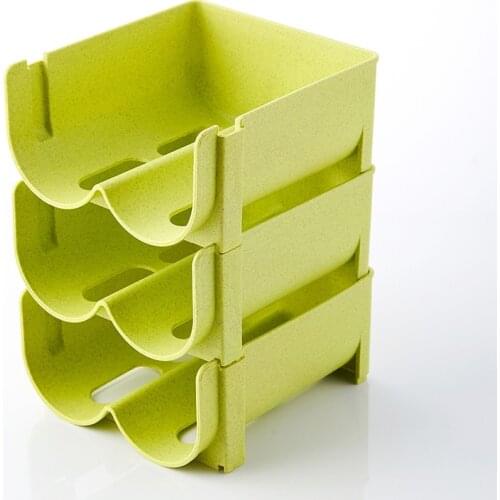 Free-Standing Plastic Water Bottle Wine Rack Storage Organizer Stackable Rack for Kitchen Countertops Pantry Fridge AC889