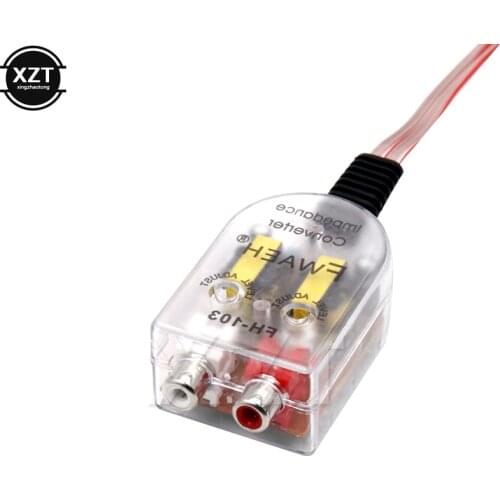 Sound Subwoofer Amplifier Rca Line Converter Car Speaker to RCA Level Adaptor High to Low Sockets Auto Line Out Audio Converter