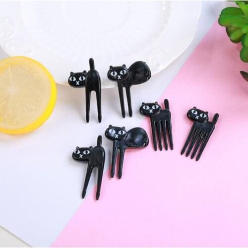 6 Pcs Animal Farm Fruit Fork Mini Cartoon Children Snack Cake Dessert Food Fruit Pick Toothpick Camping Utensils Party Decor