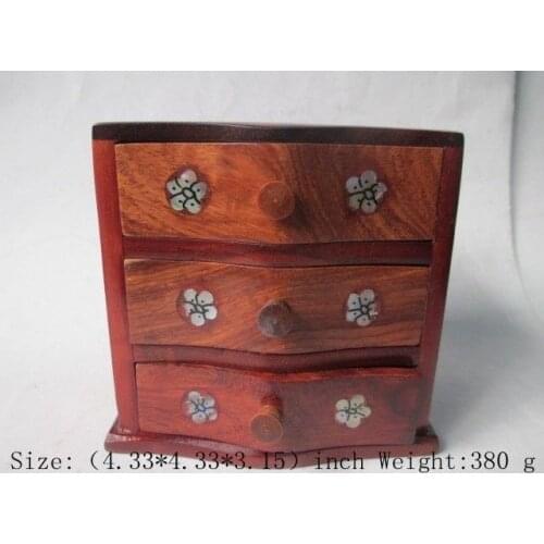 Vintage wooden multi-layer jewelry box storage box solid wood cosmetic box pearl box