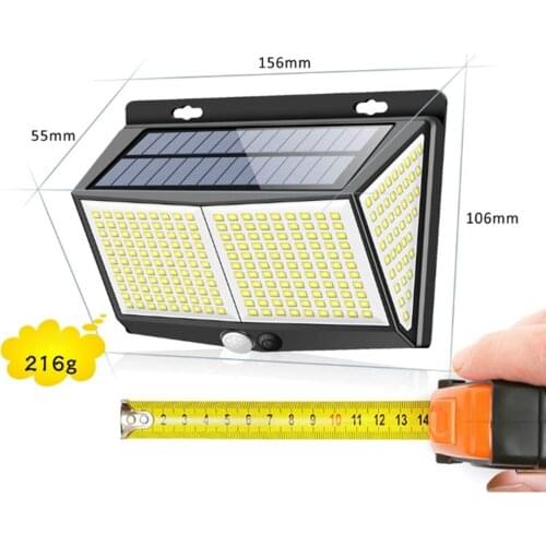 Waterproof Solar Light 288 LED Wall Lamp PIR Motion Sensor for Garden Wall