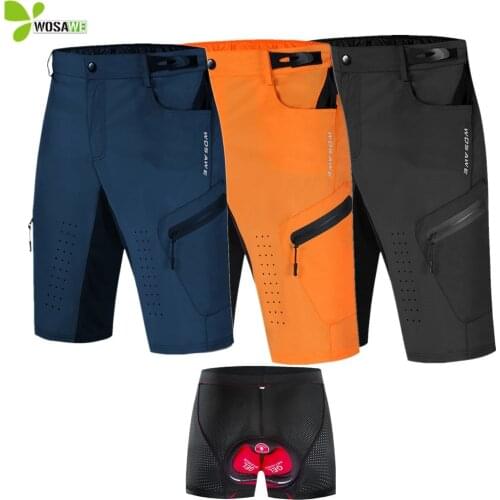 WOSAWE Cycling Shorts Mens Biker Shorts Bicycle Outdoor Sports Downhill Middle Bottom Water Resistant Clothing MTB Bike Shorts