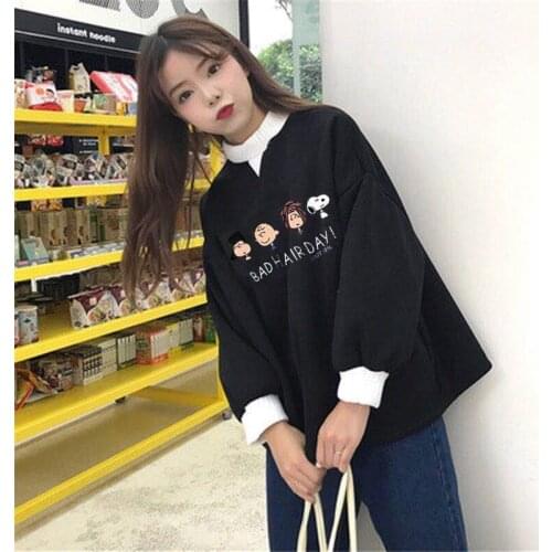 Women Fashion Tops Autumn Ladies Kawaii Students Sweatshirt Clothes Hoodies Ladies Jumpers Cute Girls Korean Streetwear
