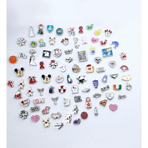 Jewelry for Women Necklace Bracelet1000pcs floating locket glass charms as families friends gift for living memory locket random