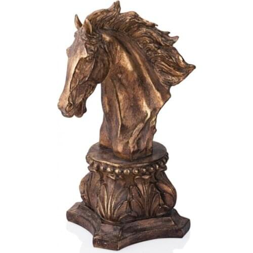 Porio Gold-black Horse Head 41cm