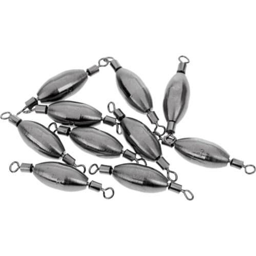 10Pcs/lot Copper Quick Sinking Sinker Fishing Swivels Rolling Barrel Swivels Counterweight Connector - 8 Size