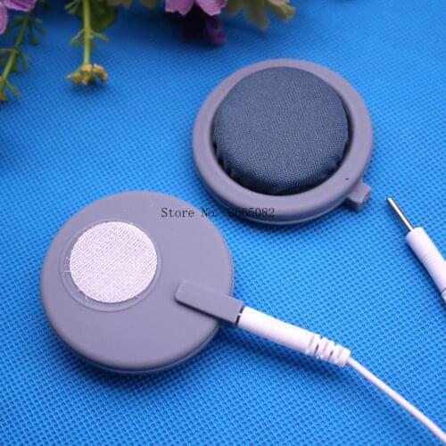 20pcs/10pc silicone adsorptive tens electrode pads ,conductive sponge rubber tens electrodes 5CM 2.0mm & 2.5mm pin both can use