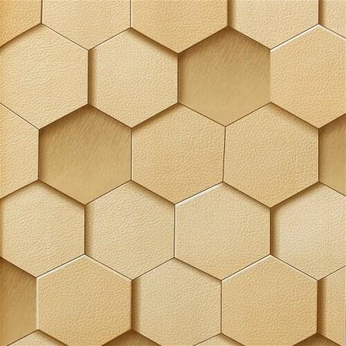 3D Effect Hexagon Honeycomb Vinyl Wallpaper