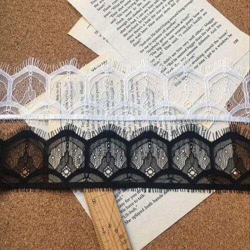 6meters/lot 6.5cm Width Mesh Eyelash lace Ribbon Sewing Applique Lace Trims Tape Wedding Party Decor Craft