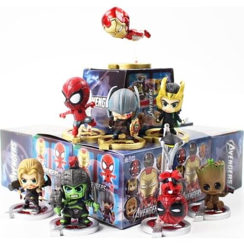 8pcs/lot Infinity War Figures Thor Hulk Iron Man Captain America Loki Tree Man Super Heroes Model Toys