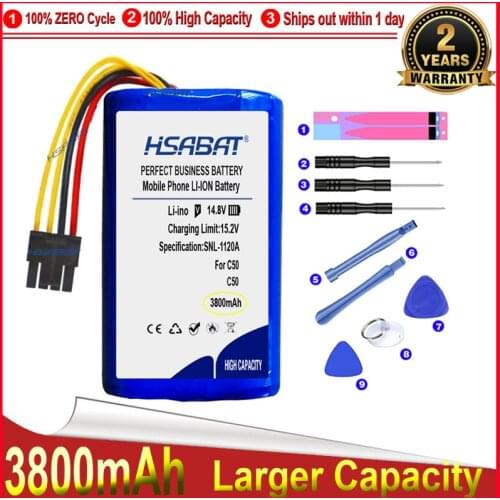 HSABAT 0 Cycle 3800mAh Battery for 360 C50 Robot Vacuum Cleaner High Quality Replacement Accumulator