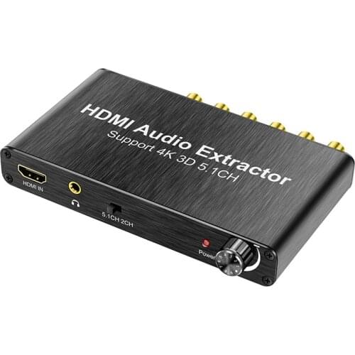 4K 3D 5.1CH HDMI Audio Extractor Decode Coaxial to RCA AC3/DST to 5.1 Amplifier Analog Converter for PS4 DVD Player HDTV