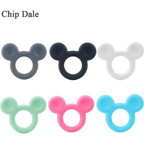 Chip Dale 1pc Mouse Shaped Baby Silicone Teethers Food Grade Silicone Beads For DIY Teething Pendant Infant Baby Teething Toys