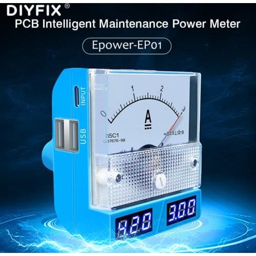 Epower-EP01 PCB Intelligent Maintenance Power Meter For iOS/Android Mobile Phone Repair DC Power Bank Supply With 4 USB Ports