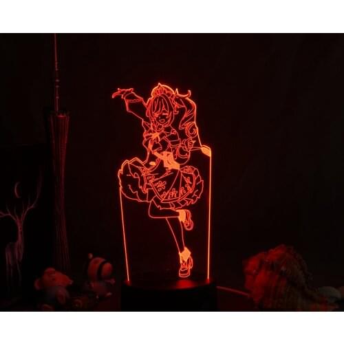 Game Genshin Impact Figure 3D Tartaglia Light Led Night Lamp Game Lights for Bedroom Decor Lighting Bedside Lamps Kids Gift