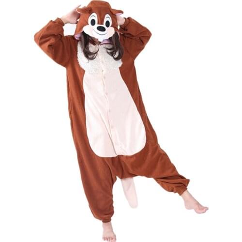 Chipmunk Onesies Adults Men Women Halloween Christmas Carnival Party Fleece Unisex Cosplay Kigurumi Kigu Costumes Jumpsuit