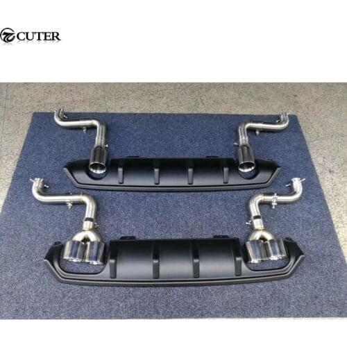PU Car body kit rear bumper diffuser exhaust pipe Exhaust tail throat for Honda Civic 10TH 16-17