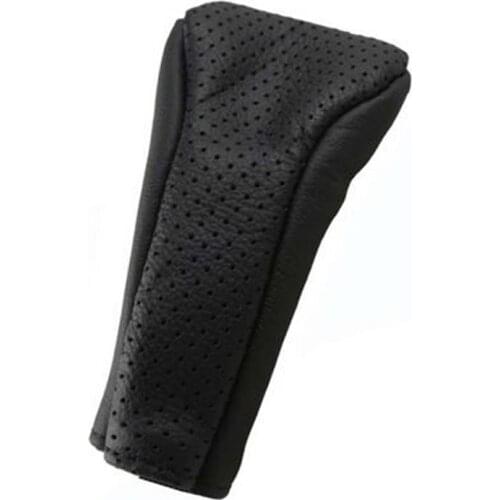 Leather Universal Black Zipper Closure Gear Shift Knob Shifter Lever Cover Protector for Auto Car