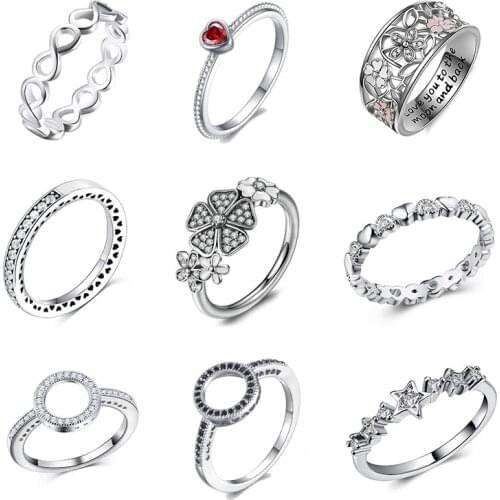 Fashion Crystal Wedding Ring For Women Infinity Love Flower Finger Rings Cocktail Part Brand Ring Jewelry Dropshipping