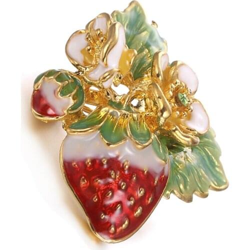 Trendy Red Strawberry Enamel Brooches For Men Womens Classic Fruits Weddings Party Banquet Brooch Womens Accessories