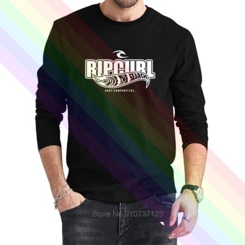 Rip Curl Live The Search Surf Company Cal Logo Classic Black T-Shirt 2021 Newest Summer Mens Long Sleeve Popular Tees Shirt