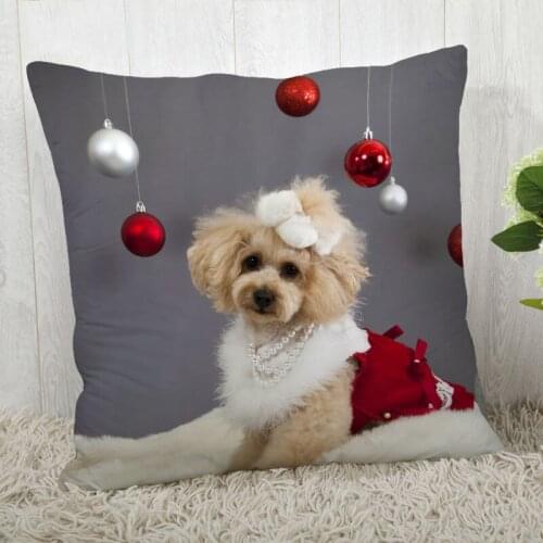 Pillow Cover Customize Animals Poodle Pillow Case Modern Home Decorative Pillowcase For Living Room 45X45cm,40X40cm A2020.4.29