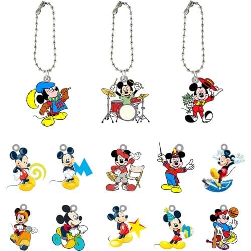 Disney New Animated Character Mickey Funny Keychain Acrylic Doll Keychain Boys And Girls Fashion Jewelry For Friends
